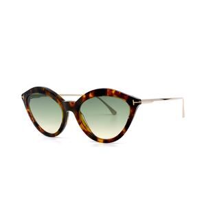 NEW TOM FORD CHLOE TF663/S 55P HAVANA GREEN AUTHENTIC SUNGLASSES